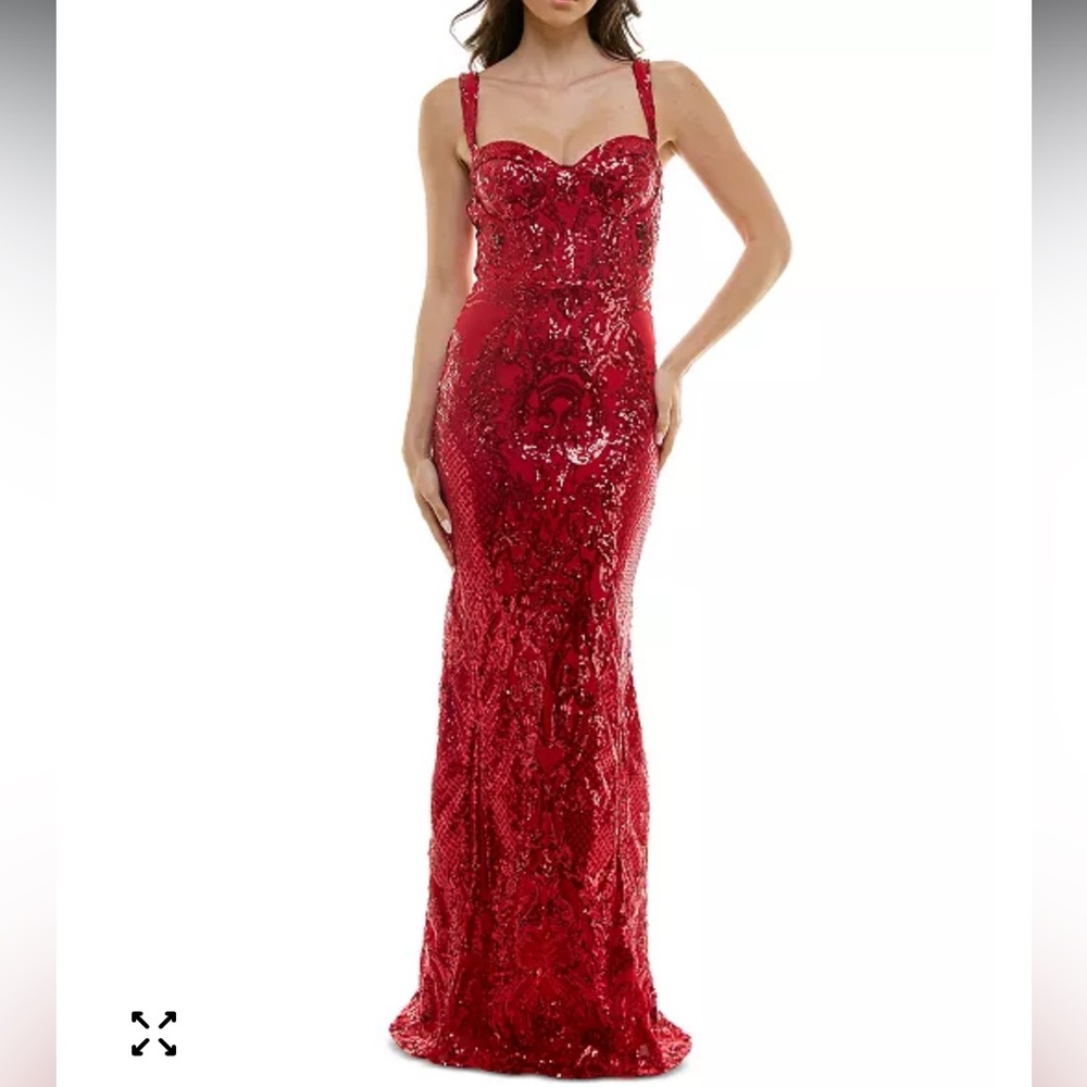 B Darlin Juniors' Sequinned Bustier Evening Gown - Size 3/4